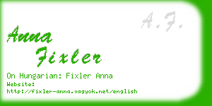 anna fixler business card